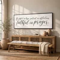 Faithful In Prayer Sign - Romans 12 Scripture Wall Decor | Inspirational Bible Quote Print - Lumberwave Creations