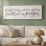 Faithful In Prayer Sign - Romans 12 Scripture Wall Decor | Inspirational Bible Quote Print - Lumberwave Creations
