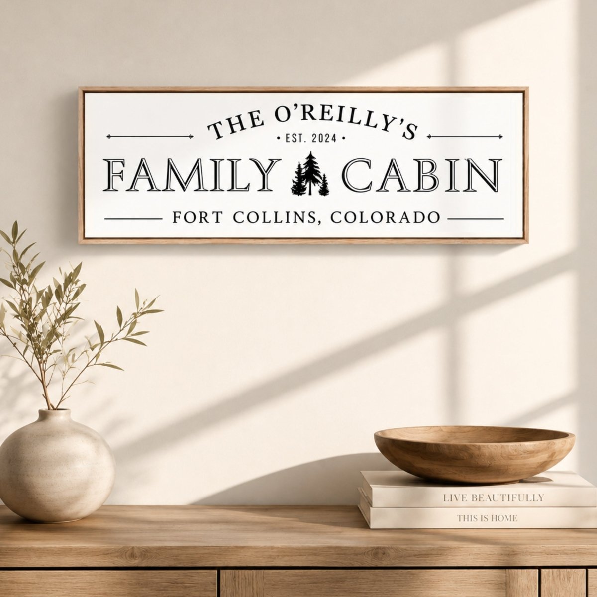 Family Cabin Sign - Personalized Cabin Name Sign | Rustic Wall Decor for Lake House - Lumberwave Creations