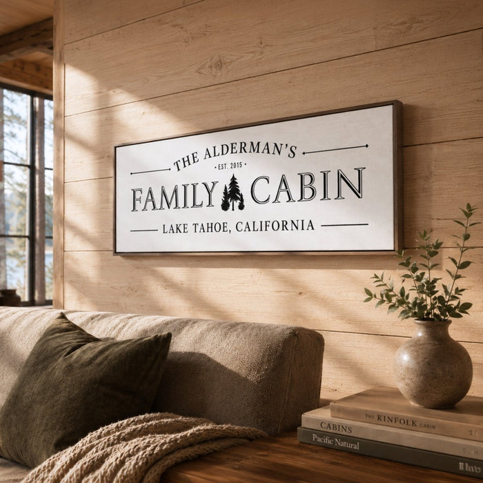 Family Cabin Sign - Personalized Cabin Name Sign | Rustic Wall Decor for Lake House - Lumberwave Creations