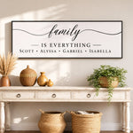 Family Is Everything Sign - Personalized Family Names Decor | Entryway Wall Art - Lumberwave Creations