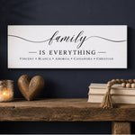 Family Is Everything Sign - Personalized Family Names Decor | Entryway Wall Art - Lumberwave Creations