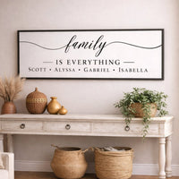 Family Is Everything Sign - Personalized Family Names Decor | Entryway Wall Art - Lumberwave Creations