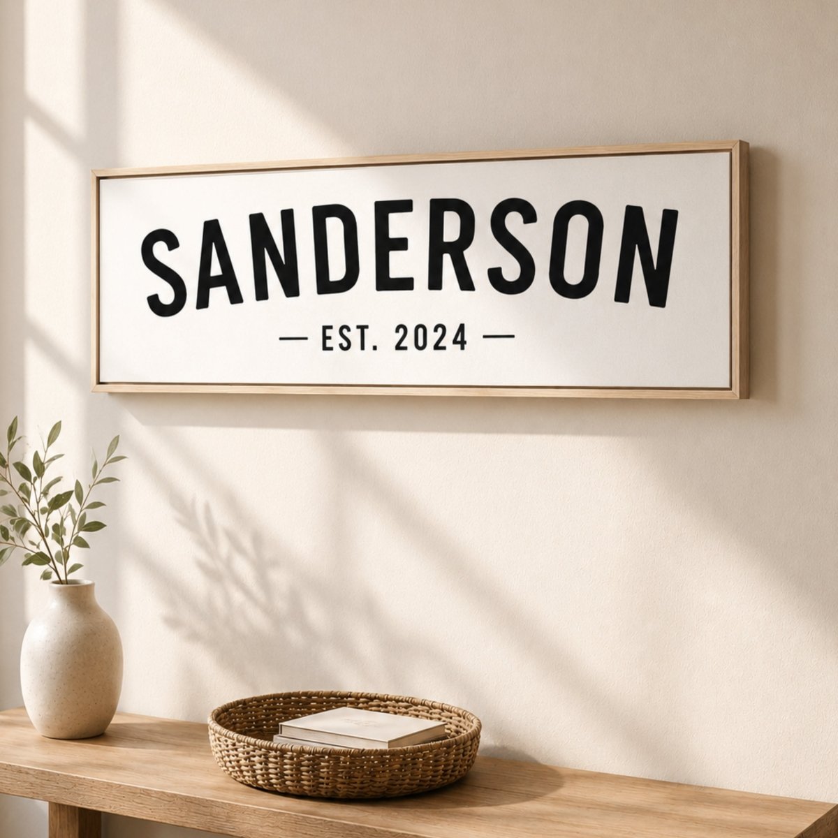 Family Last Name Sign, Wedding Established Date Print, Gift For Newlyweds - Lumberwave Creations