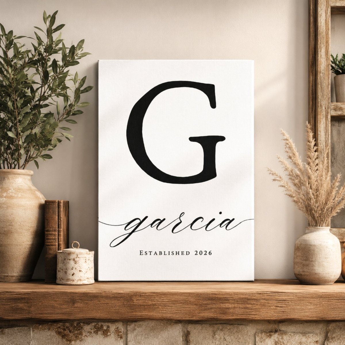 Family Monogram Sign - Custom Last Name Print | Personalized Family Gift Decor - Lumberwave Creations