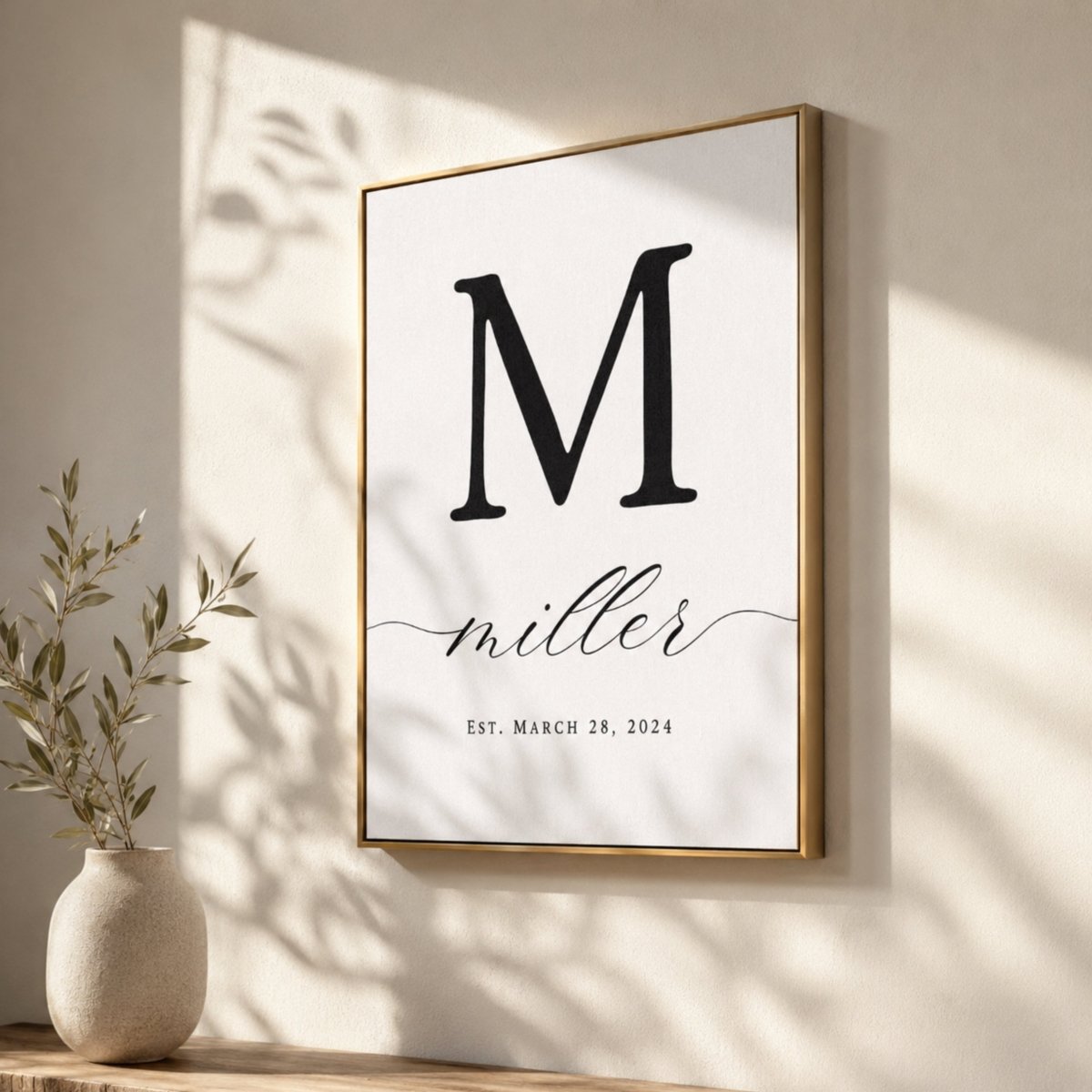 Family Monogram Sign - Custom Last Name Print | Personalized Family Gift Decor - Lumberwave Creations