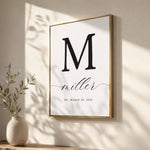 Family Monogram Sign - Custom Last Name Print | Personalized Family Gift Decor - Lumberwave Creations