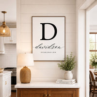 Family Monogram Sign - Custom Last Name Print | Personalized Family Gift Decor - Lumberwave Creations