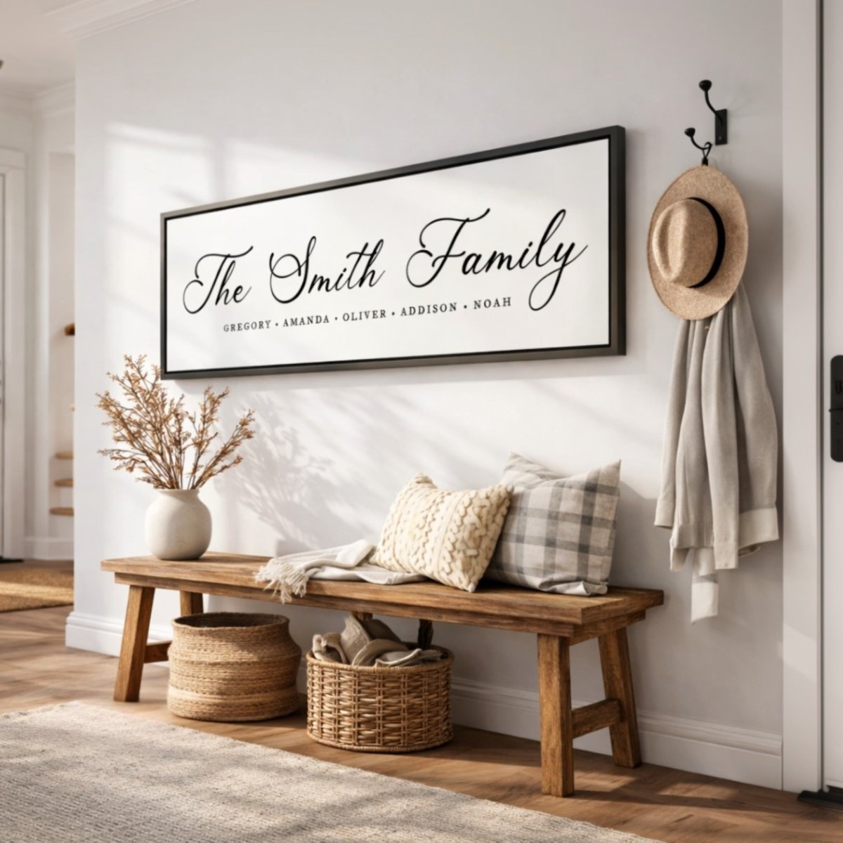 Family Name Sign - Custom Last Name Print | Entryway Wall Art Decor - Lumberwave Creations