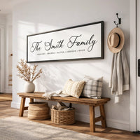 Family Name Sign - Custom Last Name Print | Entryway Wall Art Decor - Lumberwave Creations
