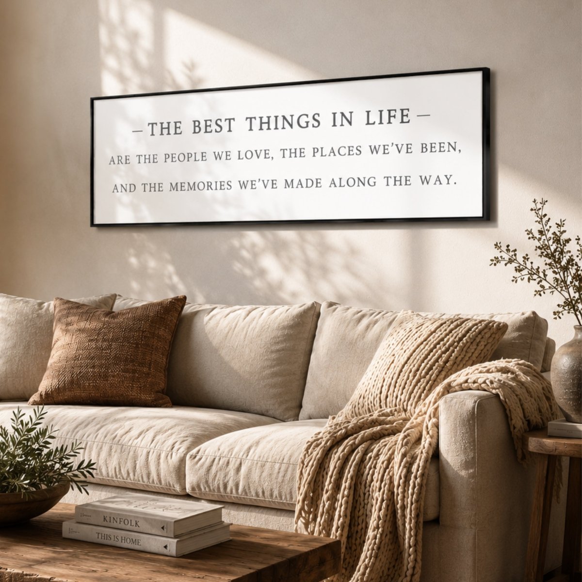 Family Quote Sign - Inspirational Wall Art | Best Things In Life Entryway Decor - Lumberwave Creations