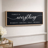 Family Wall Decor - Personalized Family Sign With First Names Print For Entryway - Lumberwave Creations