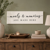 Farmhouse Kitchen Sign – Meals And Memories Print | Rustic Dining Room Wall Art - Lumberwave Creations