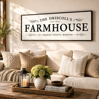 Farmhouse Last Name Sign - Personalized Family Wall Art | Rustic Country Decor - Lumberwave Creations