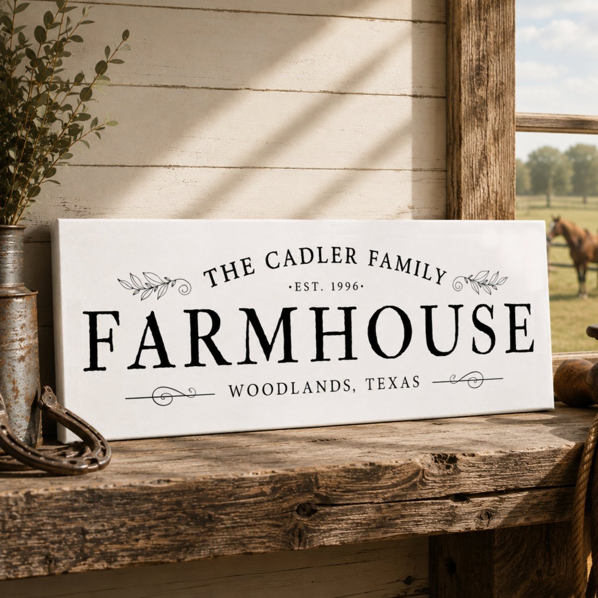 Farmhouse Last Name Sign - Personalized Family Wall Art | Rustic Country Decor - Lumberwave Creations