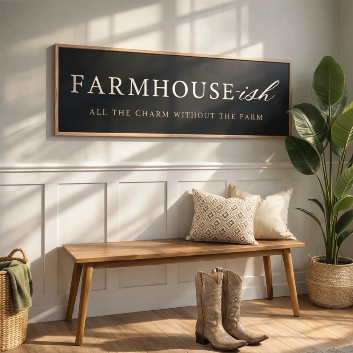 Farmhouse Wall Decor - Rustic Home Sign | Funny Farmhouse Print Canvas - Lumberwave Creations