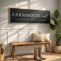 Farmhouse Wall Decor - Rustic Home Sign | Funny Farmhouse Print Canvas - Lumberwave Creations