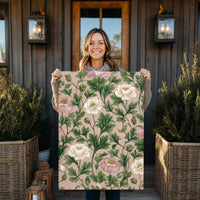 Floral Pattern Wall Art – Pink Green Flower Print | Premium Wall Decor - Lumberwave Creations