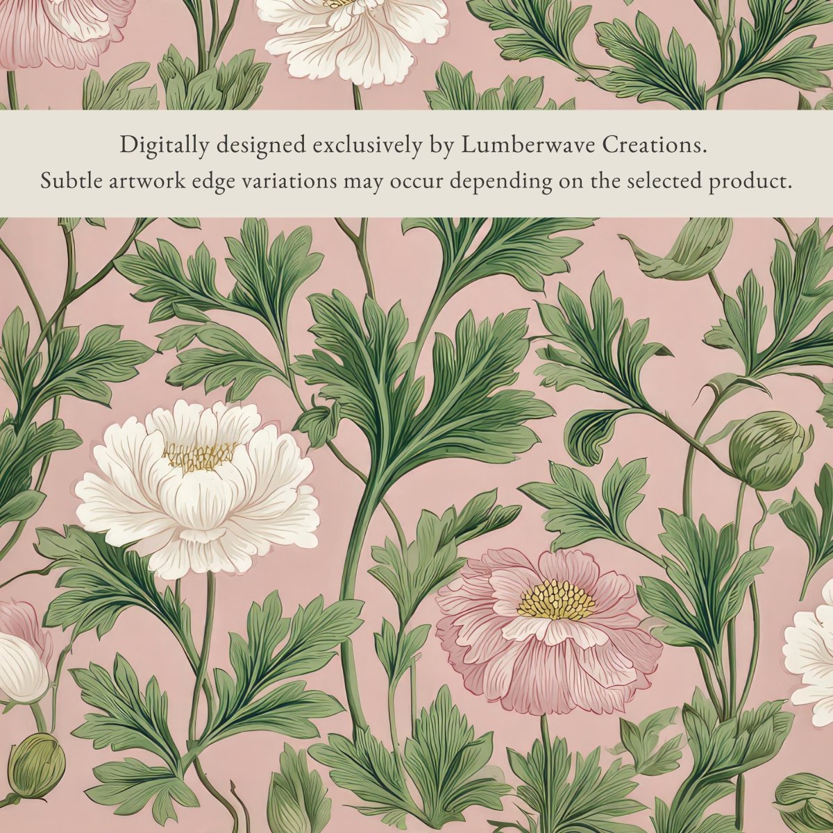 Floral Pattern Wall Art – Pink Green Flower Print | Premium Wall Decor - Lumberwave Creations