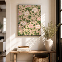 Floral Pattern Wall Art – Pink Green Flower Print | Premium Wall Decor - Lumberwave Creations