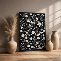 Floral Wall Art, Flower Vine Print, Black And White Wall Decor - Lumberwave Creations