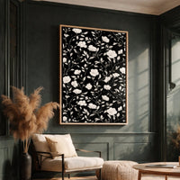 Floral Wall Art, Flower Vine Print, Black And White Wall Decor - Lumberwave Creations