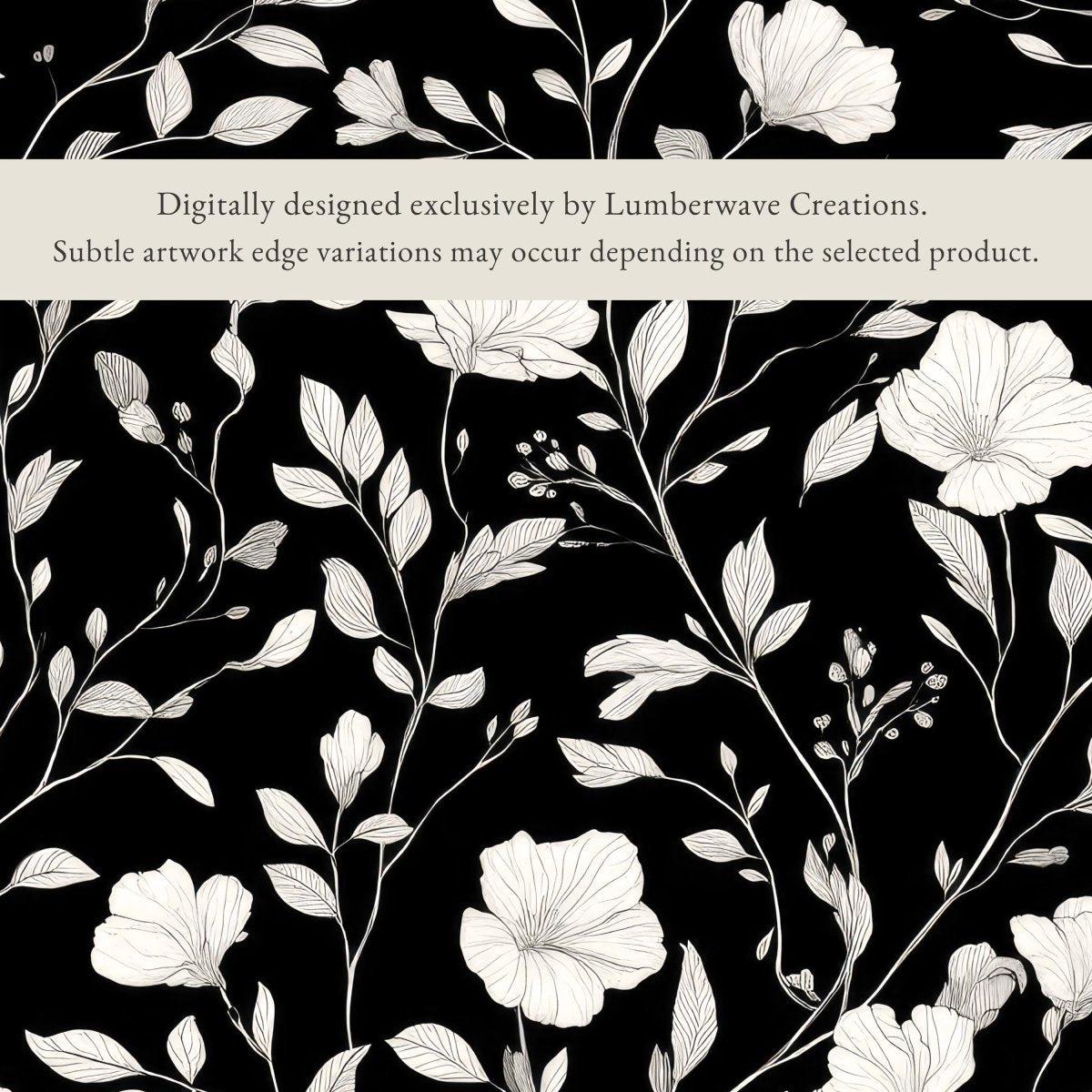 Floral Wall Art, Flower Vine Print, Black And White Wall Decor - Lumberwave Creations