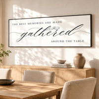 Gathered Around The Table Sign – Meals And Memories Dining Room Wall Decor - Lumberwave Creations