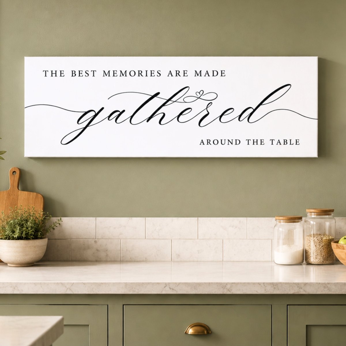 Gathered Around The Table Sign – Meals And Memories Dining Room Wall Decor - Lumberwave Creations