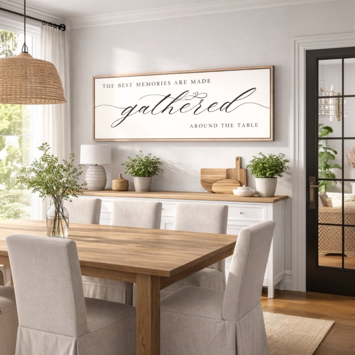 Gathered Around The Table Sign – Meals And Memories Dining Room Wall Decor - Lumberwave Creations