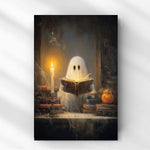Ghost Reading Print - Halloween Wall Decor | Rustic Painting Prints & Fall Home Decor - Lumberwave Creations