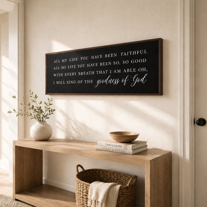 Goodness Of God Sign - Christian Wall Decor | Scripture Wall Art Print - Lumberwave Creations