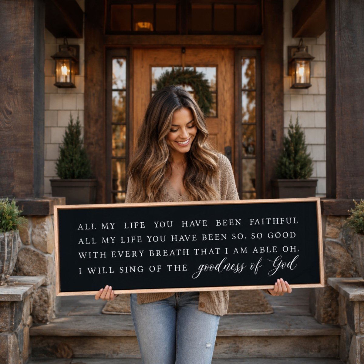 Goodness Of God Sign - Christian Wall Decor | Scripture Wall Art Print - Lumberwave Creations