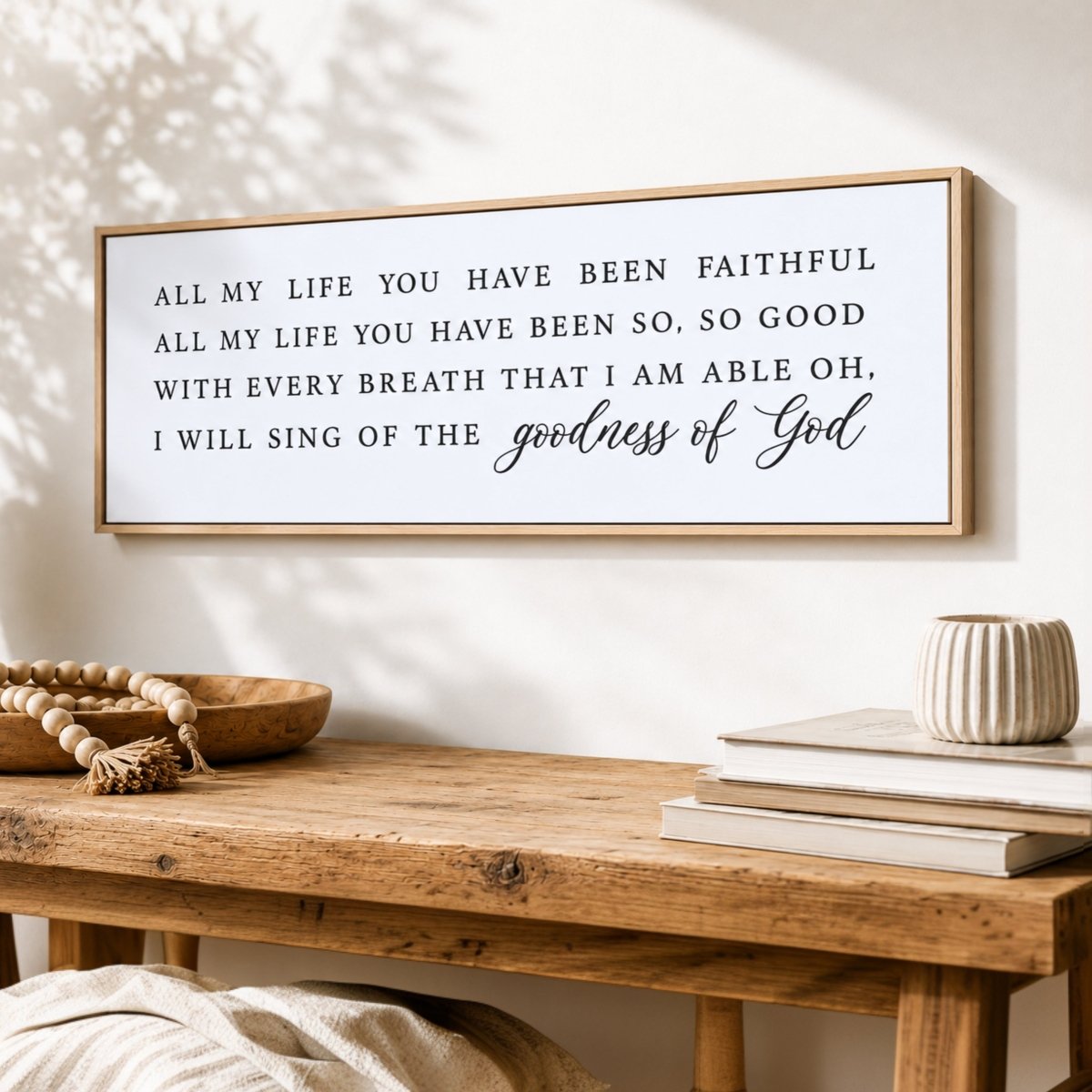 Goodness Of God Sign – Inspirational Song Lyrics Christian Wall Art Print - Lumberwave Creations