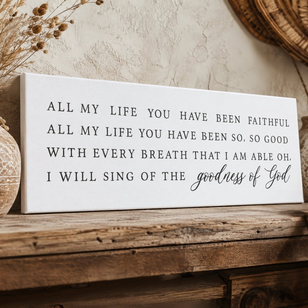 Goodness Of God Sign – Inspirational Song Lyrics Christian Wall Art Print - Lumberwave Creations