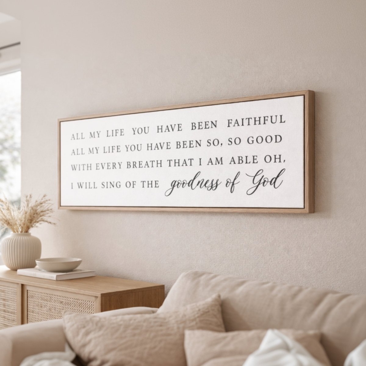 Goodness Of God Sign – Inspirational Song Lyrics Christian Wall Art Print - Lumberwave Creations