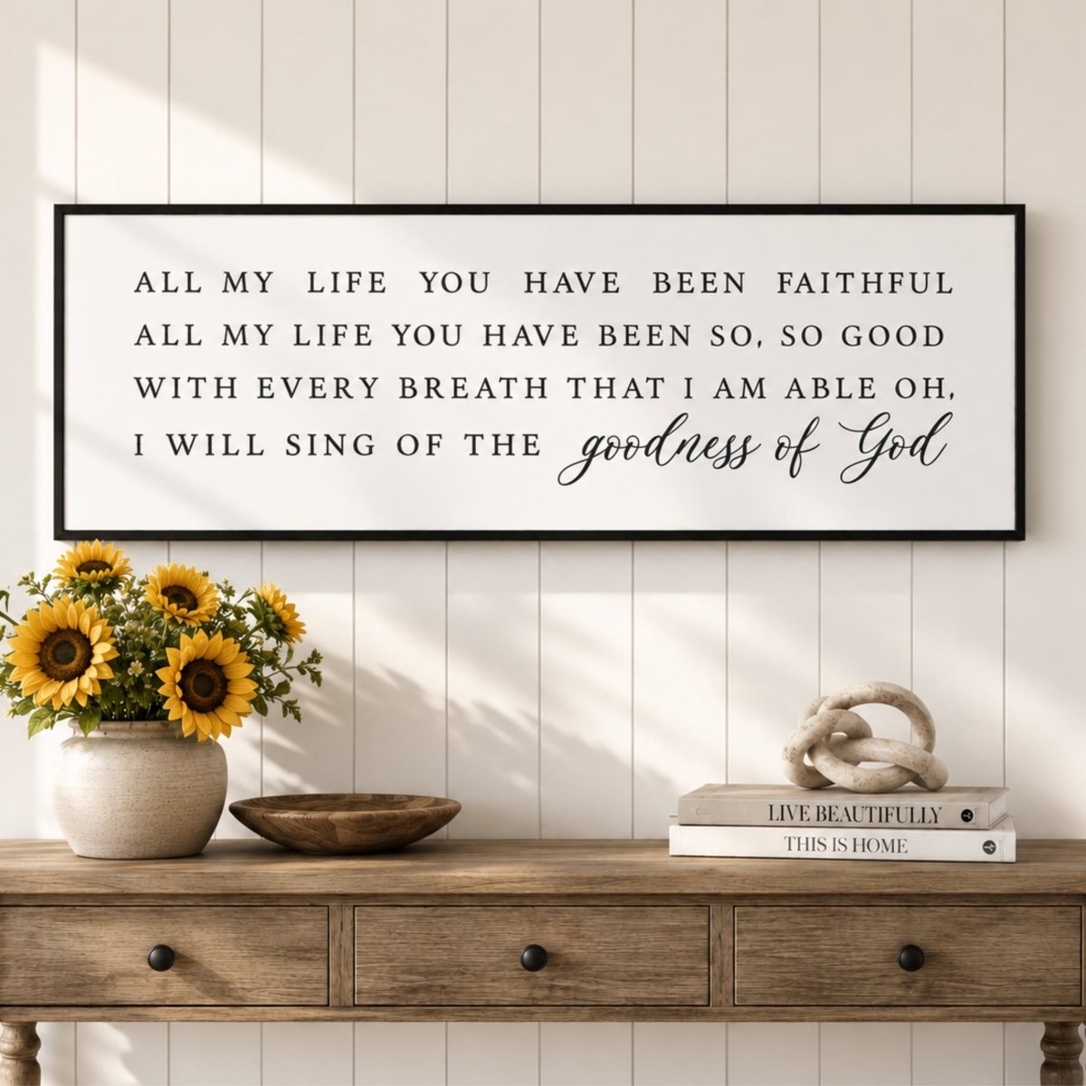 Goodness Of God Sign – Inspirational Song Lyrics Christian Wall Art Print - Lumberwave Creations