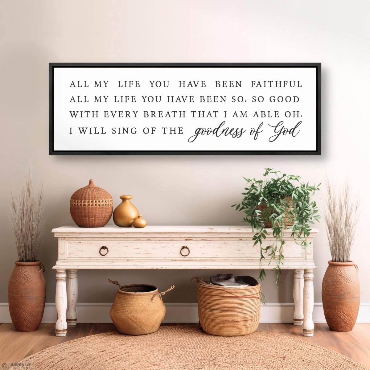 Goodness Of God Sign – Inspirational Song Lyrics Christian Wall Art Print - Lumberwave Creations