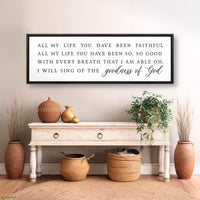 Goodness Of God Sign – Inspirational Song Lyrics Christian Wall Art Print - Lumberwave Creations