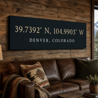 GPS Coordinates Wall Art - Modern Latitude Longitude Sign | Personalized Coordinate Art - Lumberwave Creations