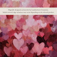 Heart Painting Print – Valentines Day Decor | Pink Purple Hearts Romantic Wall Art - Lumberwave Creations