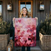 Heart Painting Print – Valentines Day Decor | Pink Purple Hearts Romantic Wall Art - Lumberwave Creations