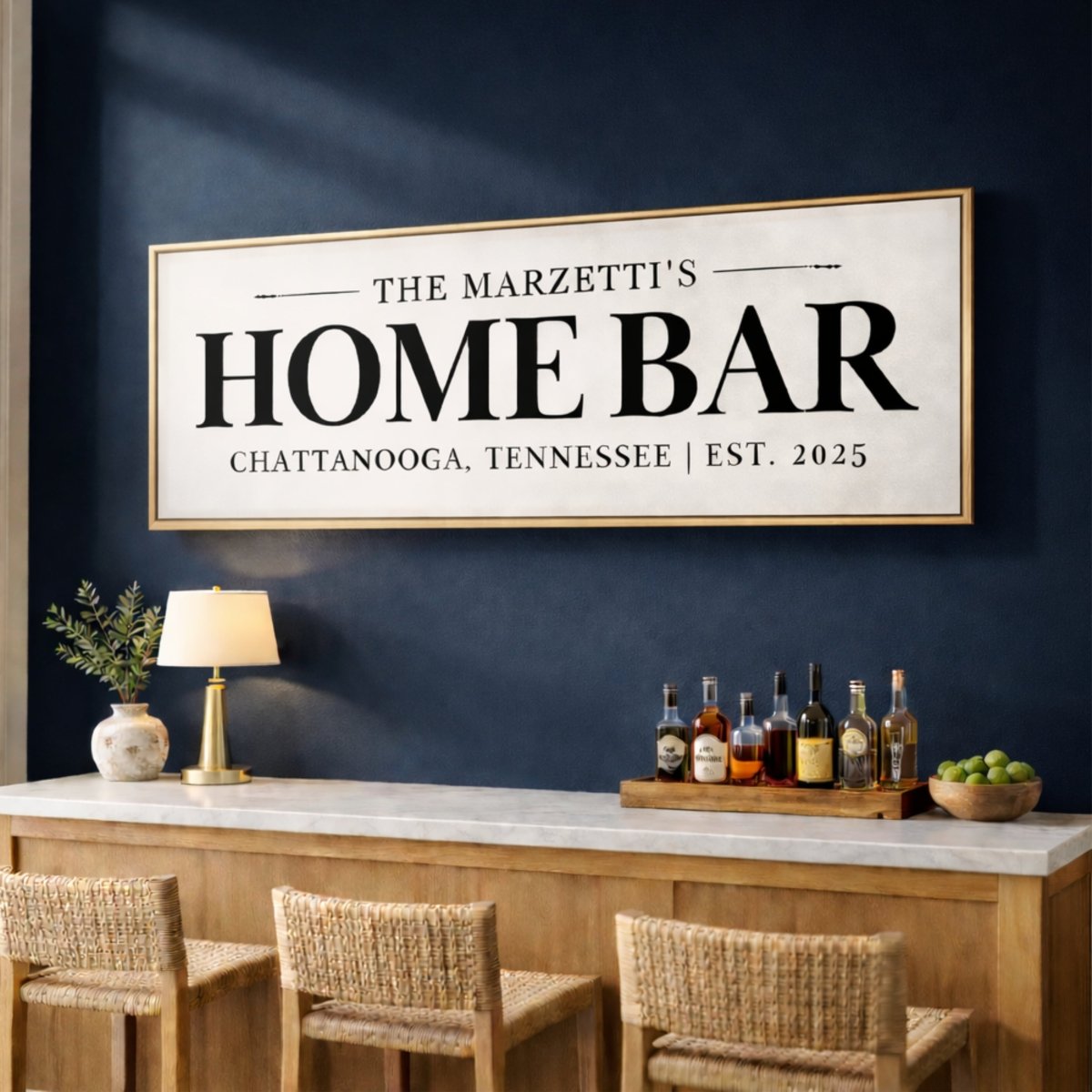Home Bar Sign - Custom Basement Bar Name Signs & Personalized Pub Decor - Lumberwave Creations