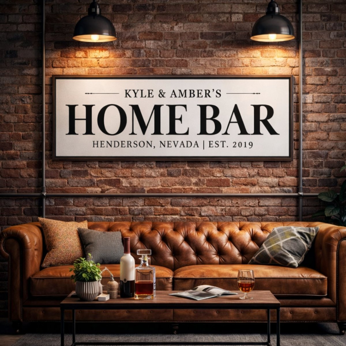 Home Bar Sign - Custom Basement Bar Name Signs & Personalized Pub Decor - Lumberwave Creations