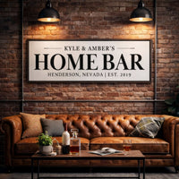 Home Bar Sign - Custom Basement Bar Name Signs & Personalized Pub Decor - Lumberwave Creations