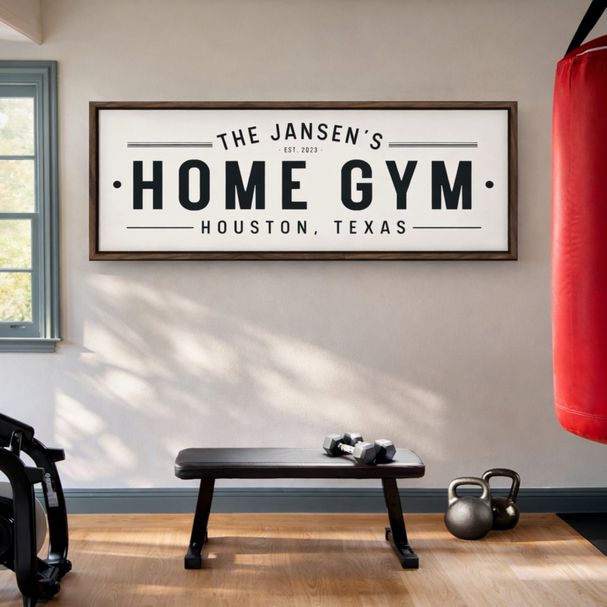 Home Gym Sign - Personalized Workout Room Decor | Custom Gym Wall Art - Lumberwave Creations