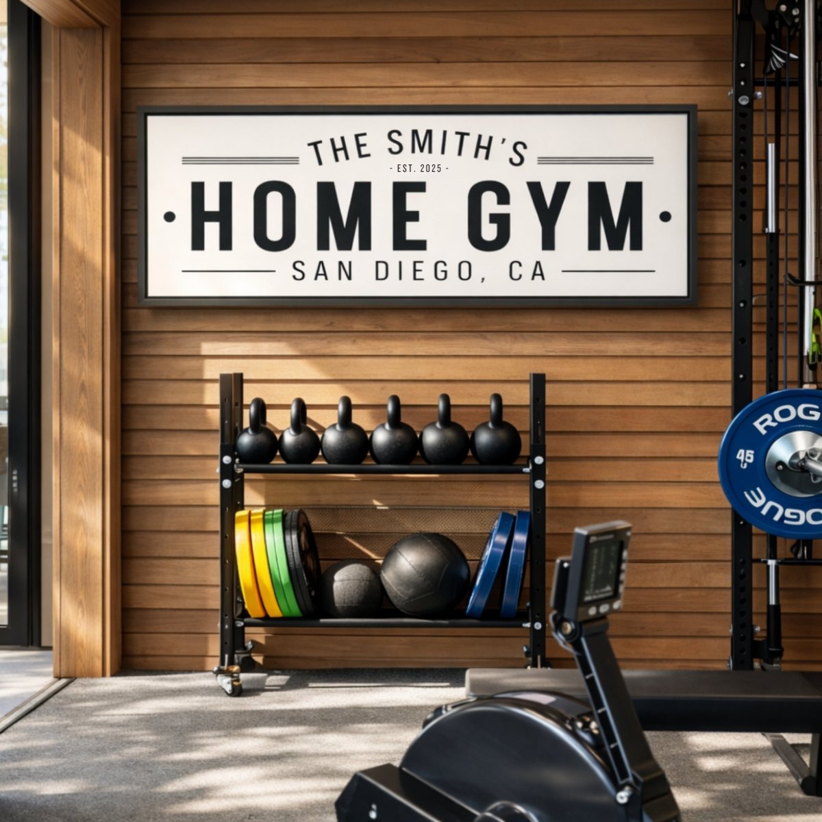 Home Gym Sign - Personalized Workout Room Decor | Custom Gym Wall Art - Lumberwave Creations