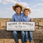 Home Is Where My Boys Are | Personalized - Lumberwave Creations
