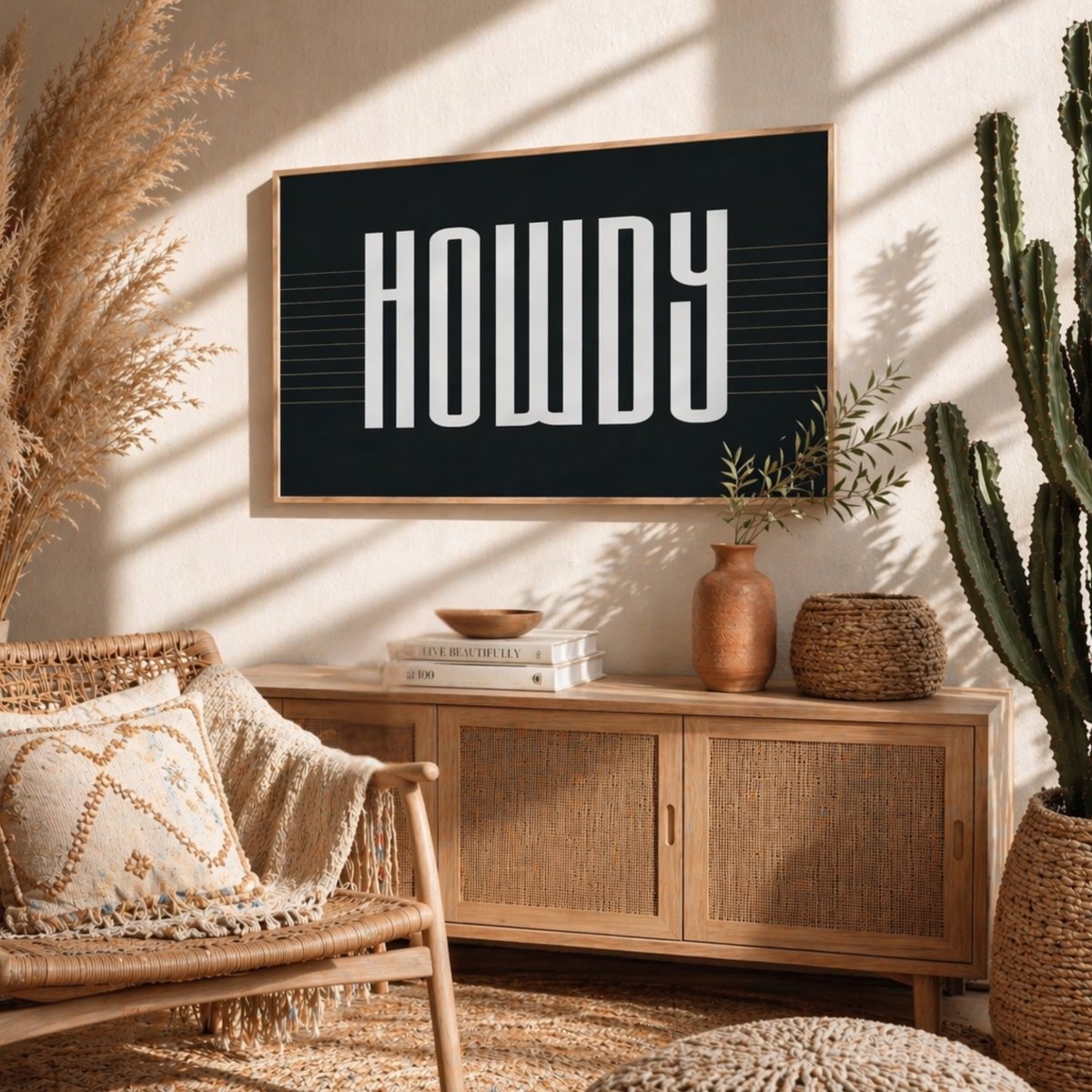 Howdy Wall Decor - Trendy Western Wall Art | Rustic Entryway & Southwestern Style - Lumberwave Creations