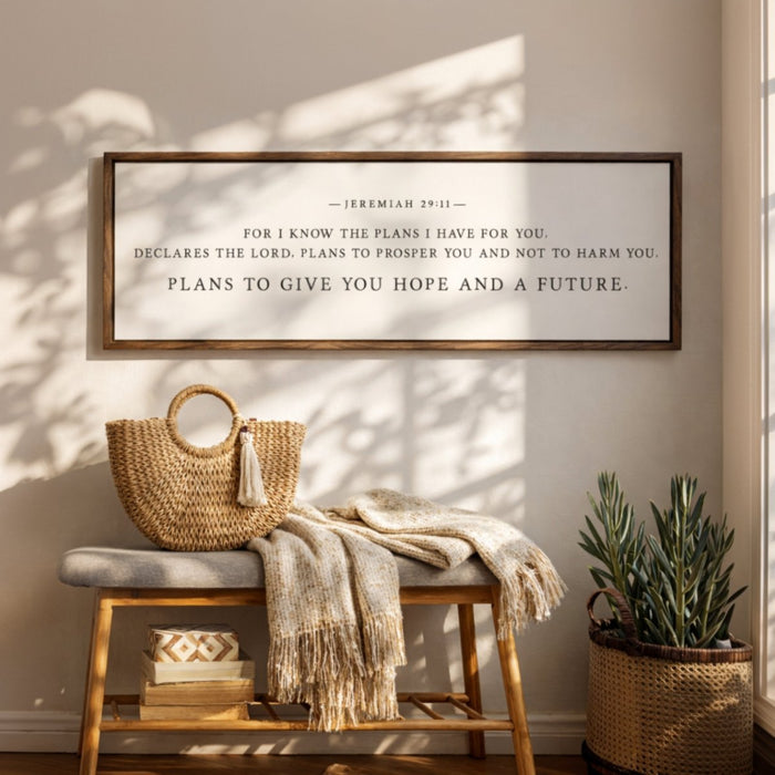 Inspirational Bible Verse Jeremiah 29:11 Art - Christian Wall Decor Sign - Lumberwave Creations